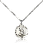 St. Jude Medal, Sterling Silver - 18&quot; 1.2mm Sterling Silver Chain + Clasp