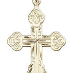 Cross Pendant, Gold Filled - 24&quot; 2.4mm Gold Plated Endless Chain
