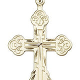 Cross Pendant, Gold Filled - 24&quot; 2.4mm Gold Plated Endless Chain