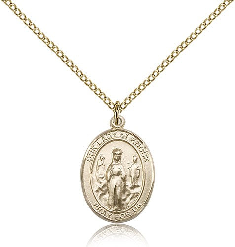 Our Lady of Knock Medal, Gold Filled, Medium - Gold-tone