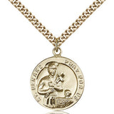 St. Gerard Medal, Gold Filled - 24&quot; 2.4mm Gold Plated Endless Chain