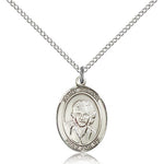 St. Gianna Medal, Sterling Silver, Medium - 18&quot; 1.2mm Sterling Silver Chain + Clasp