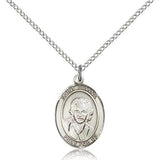 St. Gianna Medal, Sterling Silver, Medium - 18&quot; 1.2mm Sterling Silver Chain + Clasp