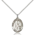 St. Joseph of Arimathea Medal, Sterling Silver, Medium - 18&quot; 1.2mm Sterling Silver Chain + Clasp