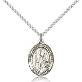 St. Joseph of Arimathea Medal, Sterling Silver, Medium - 18&quot; 1.2mm Sterling Silver Chain + Clasp