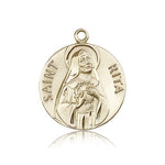 St. Rita of Cascia Medal, 14 Karat Gold - 14 KT Yellow Gold