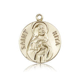 St. Rita of Cascia Medal, 14 Karat Gold - 14 KT Yellow Gold