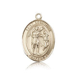 St. Sebastian Medal, 14 Karat Gold, Large - 14 KT Yellow Gold