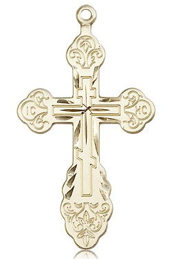 Cross Pendant, 14 Karat Gold - 14 KT Yellow Gold