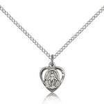 Miraculous Medal, Sterling Silver - 18&quot; 1.2mm Sterling Silver Chain + Clasp