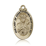 Our Lady of Czestochowa Medal, 14 Karat Gold - 14 KT Yellow Gold