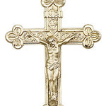 Crucifix Pendant, 14 Karat Gold - 14 KT Yellow Gold