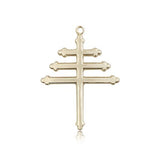 Marionite Cross Pendant, 14 Karat Gold - 14 KT Yellow Gold