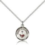 Confirmation Medal, Sterling Silver - 18&quot; 1.2mm Sterling Silver Chain + Clasp