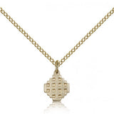Jerusalem Cross Pendant, Gold Filled - Gold-tone