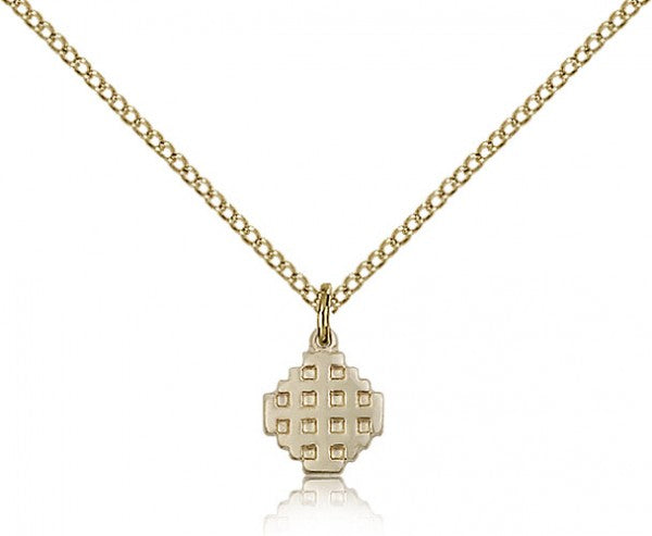 Jerusalem Cross Pendant, Gold Filled - Gold-tone
