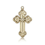 Russian Cross Pendant, 14 Karat Gold - 14 KT Yellow Gold