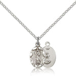 Our Lady of Guadalupe Medal, Sterling Silver - 18&quot; 1.2mm Sterling Silver Chain + Clasp