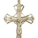 Crucifix Pendant, Gold Filled - 24&quot; 2.4mm Gold Plated Endless Chain