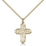 5 Way Cross Pendant, Gold Filled - Gold-tone