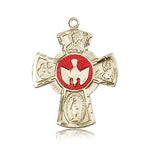 5 Way Cross Pendant, 14 Karat Gold - 14 KT Yellow Gold