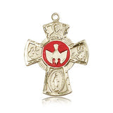 5 Way Cross Pendant, 14 Karat Gold - 14 KT Yellow Gold