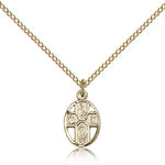 5 Way Cross Pendant, Gold Filled - Gold-tone