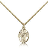 5 Way Cross Pendant, Gold Filled - Gold-tone