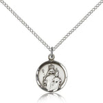 Our Lady of Consolation Medal, Sterling Silver - 18&quot; 1.2mm Sterling Silver Chain + Clasp