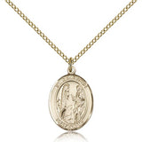 St. Genevieve Medal, Gold Filled, Medium - Gold-tone