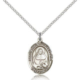 Marie Magdalen Postel Medal, Sterling Silver, Medium - 18&quot; 1.2mm Sterling Silver Chain + Clasp