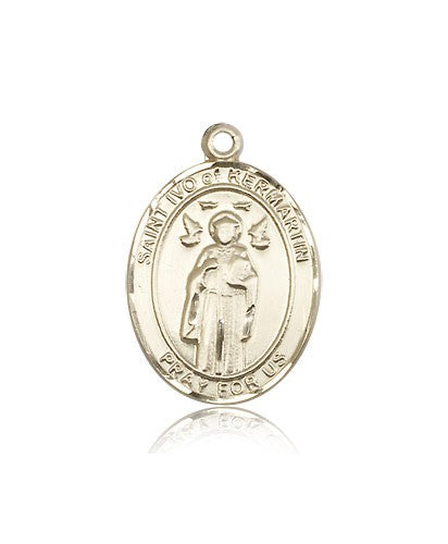 St. Ivo Medal, 14 Karat Gold, Large - 14 KT Yellow Gold
