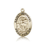 St. Michael the Archangel Medal, 14 Karat Gold - 14 KT Yellow Gold