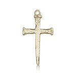 Nail Cross Pendant, 14 Karat Gold - 14 KT Yellow Gold