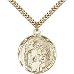St. Joseph Medal, Gold Filled - 24&quot; 2.4mm Gold Plated Endless Chain