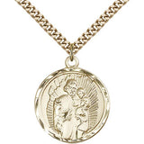 St. Joseph Medal, Gold Filled - 24&quot; 2.4mm Gold Plated Endless Chain