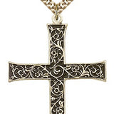Cross Pendant, Gold Filled - 24&quot; 2.4mm Gold Plated Endless Chain