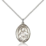 St. Pius X Medal, Sterling Silver, Medium - 18&quot; 1.2mm Sterling Silver Chain + Clasp