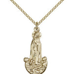 Our Lady of Fatima Medal, Gold Filled - Gold-tone