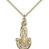 Our Lady of Fatima Medal, Gold Filled - Gold-tone