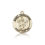 St. Peregrine Medal, 14 Karat Gold - 14 KT Yellow Gold
