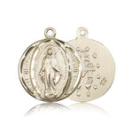 Miraculous Medal, 14 Karat Gold - 14 KT Yellow Gold