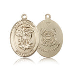 St. Michael Coast Guard Medal, 14 Karat Gold, Large - 14 KT Yellow Gold