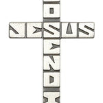 Cross Pendant, Sterling Silver - 24&quot; 2.4mm Rhodium Plate Endless Chain