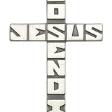 Cross Pendant, Sterling Silver - 24&quot; 2.4mm Rhodium Plate Endless Chain