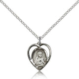 St. Theresa Medal, Sterling Silver - 18&quot; 1.2mm Sterling Silver Chain + Clasp