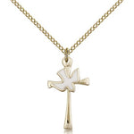 Holy Sprit Cross Pendant, Gold Filled - Gold-tone