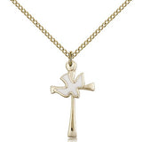 Holy Sprit Cross Pendant, Gold Filled - Gold-tone