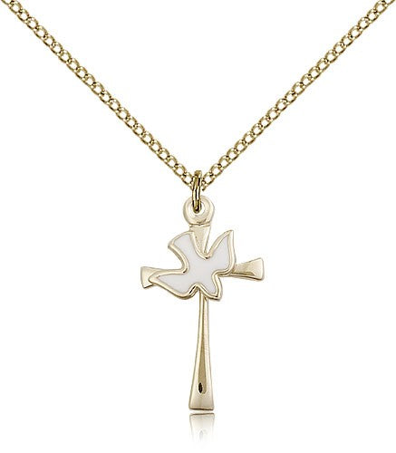 Holy Sprit Cross Pendant, Gold Filled - Gold-tone