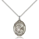 Our Lady of Mercy Medal, Sterling Silver, Medium - 18&quot; 1.2mm Sterling Silver Chain + Clasp
